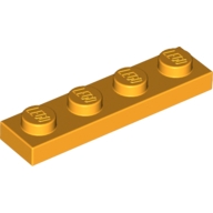 Lego destička 1x4, světle oranžová (6020073)